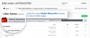 Look for the Order Rewards tracker on your order page