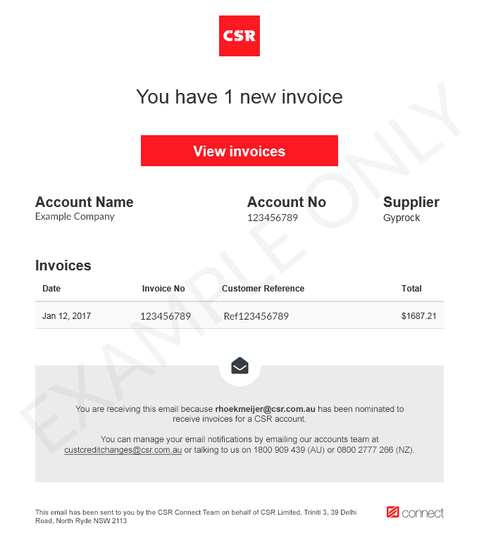 Invoice Example Only
